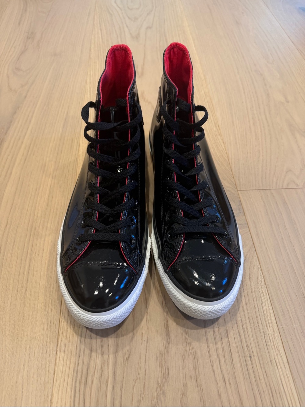 Converse Men's High-Top Sneaker Black with Red Lining Size 12
